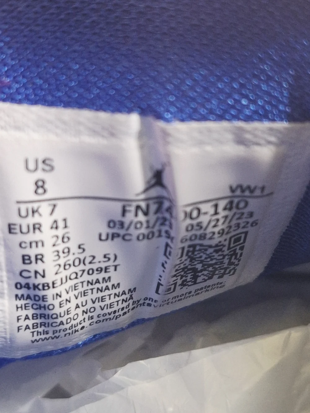 Jordan Blue and White Sneakers